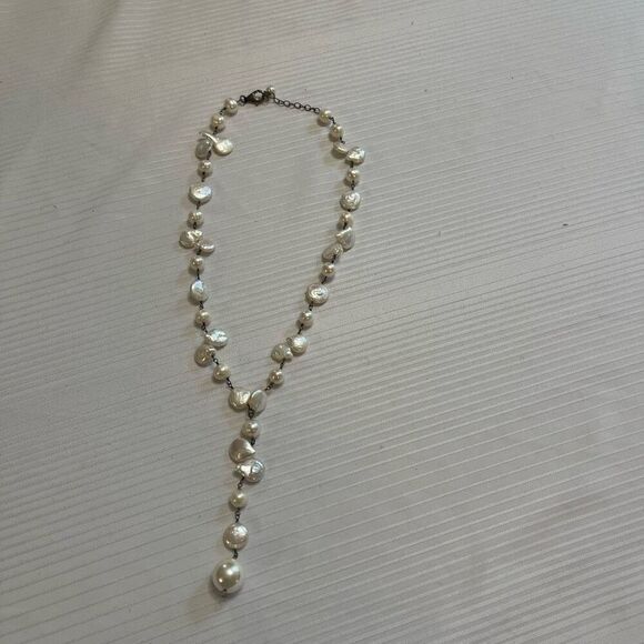 Hand Wrapped Pearl VTG Necklace - Picture 1 of 6